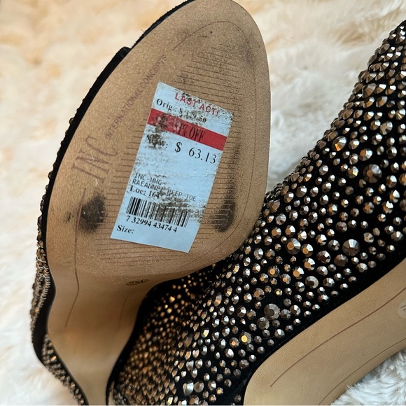INC International Concepts Black BLING Rhinestone Booties Women’s Size 7 - Picture 11 of 12